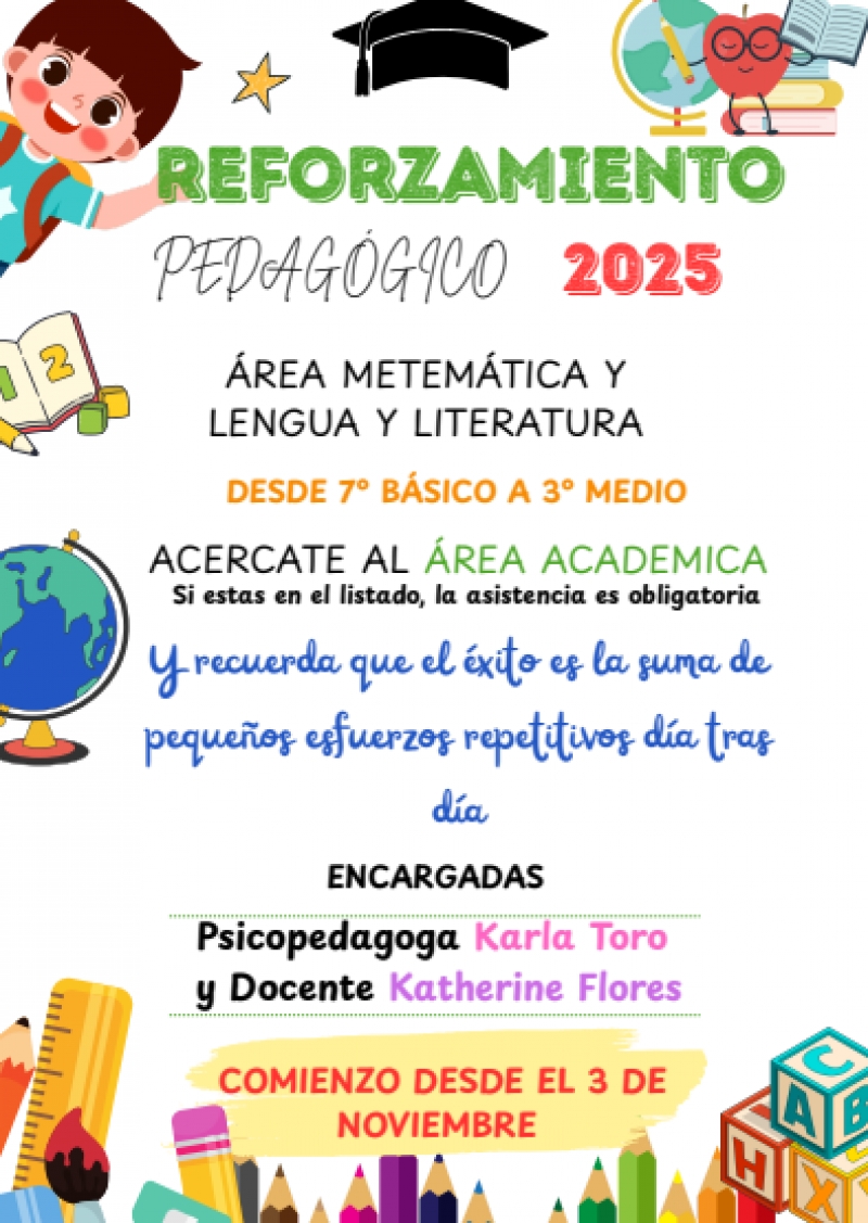 El lunes 3 de noviembre Salesianos Copiapó inicia Programa de Reforzamiento Pedagógico 2025
