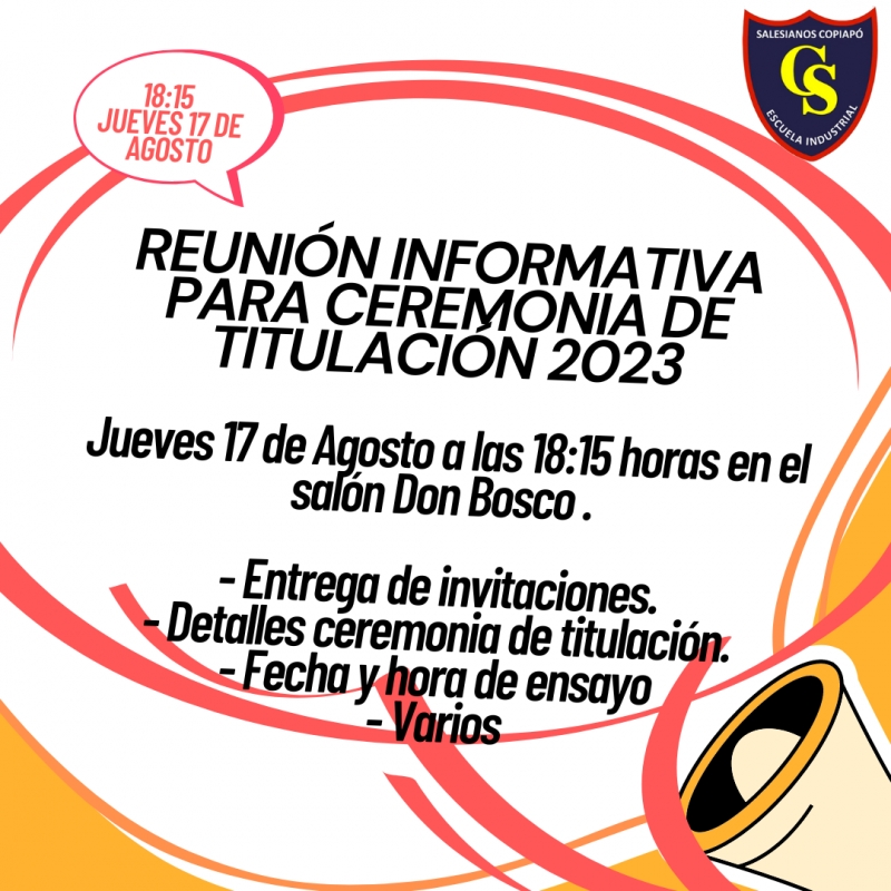 Comunicado para egresados sobre Ceremonia de Titulación